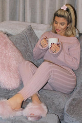 Blush Chunky Knit Loungewear Set - Wynter-Loungewear