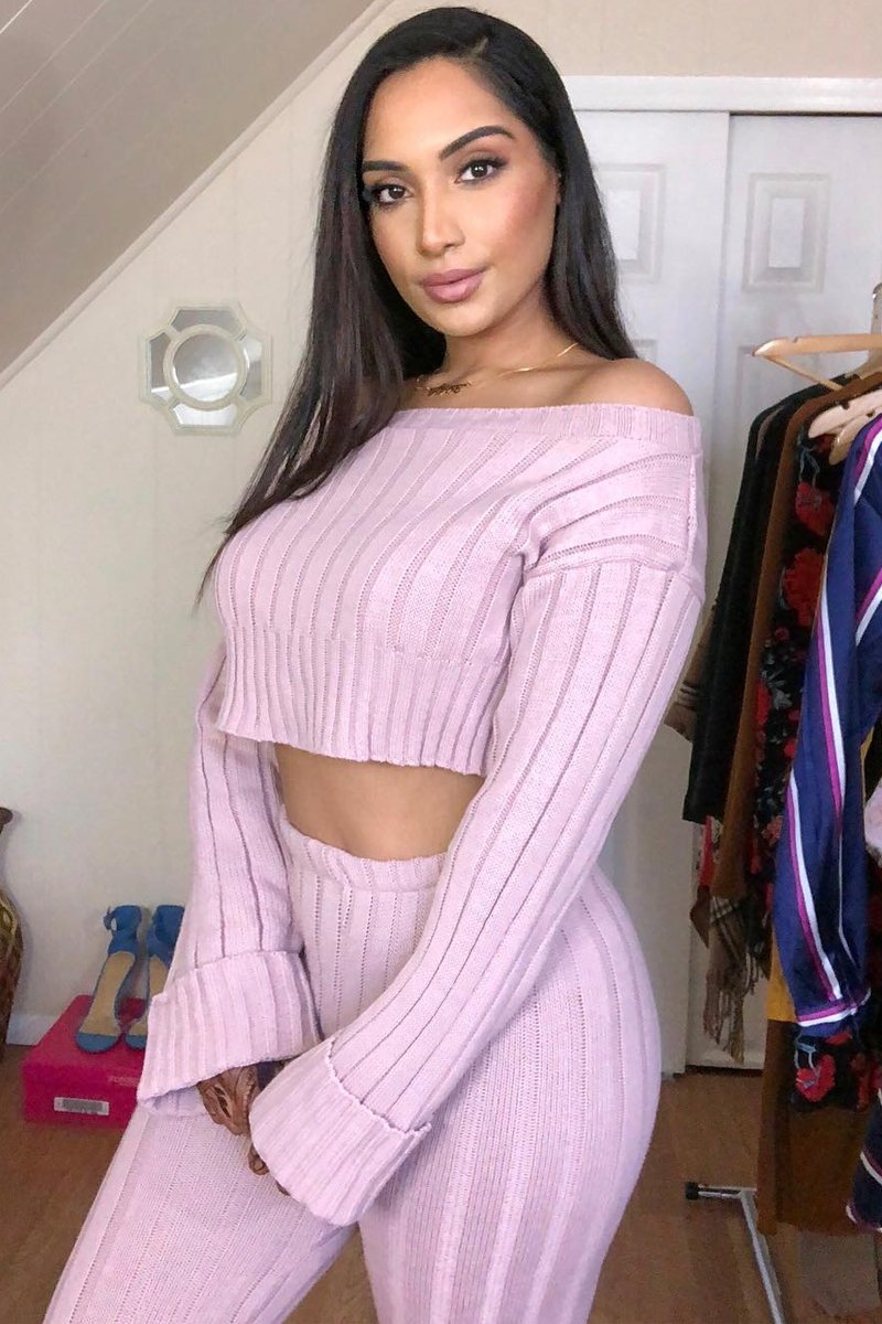 Blush Chunky Knit Loungewear Set - Wynter-Loungewear