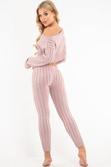 Blush Chunky Knit Loungewear Set - Wynter-Loungewear