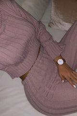 Blush Chunky Knit Loungewear Set - Wynter-Loungewear