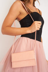 Blush Croc Folded Clutch Handbag - Verlie-Bags