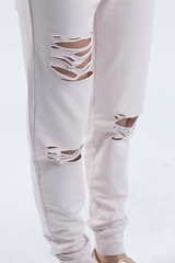 Blush Distressed Hoodie Tracksuit - Mollie-Tracksuits