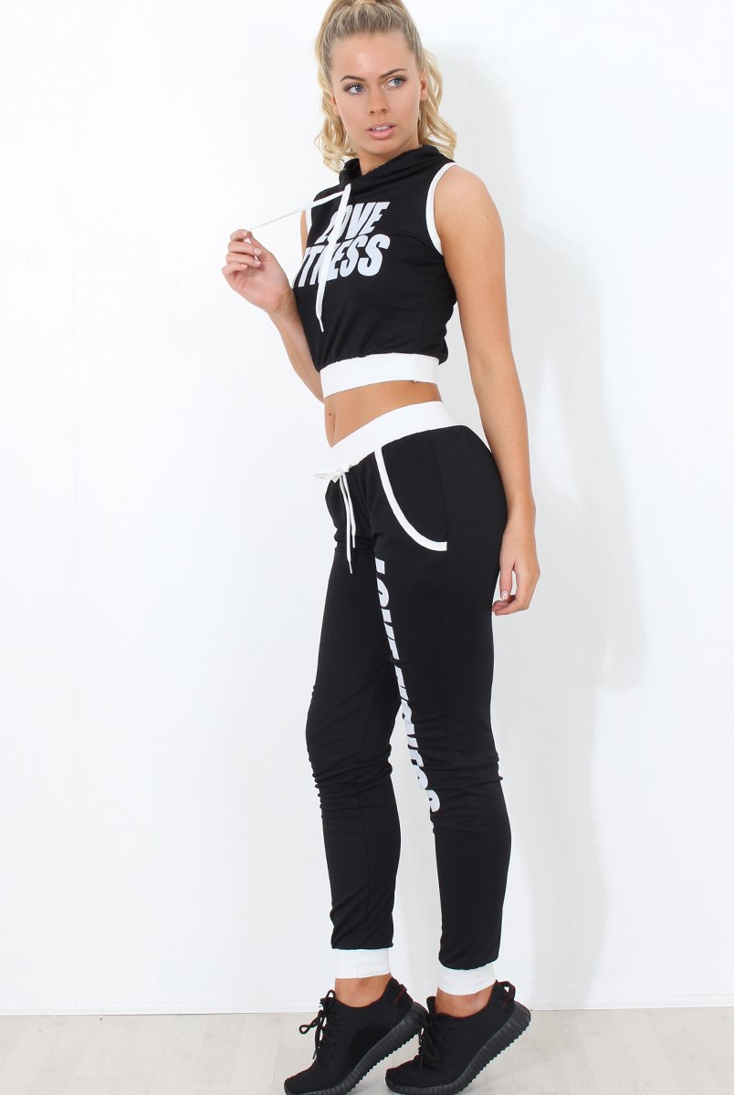 Borro Black Two Piece Activewear Set-Co-ords