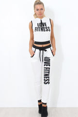 Borro White Two Piece Activewear Set-Co-ords