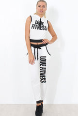 Borro White Two Piece Activewear Set-Co-ords