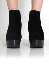 Brenna Black Suede Platform Boots-Boots