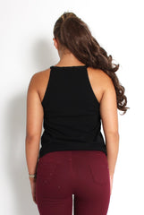 Brianna Black High Neck Top-Tops