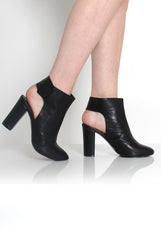 Briley Black Cut Out Ankle Boots-Boots