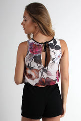 Brittany Floral Printed Playsuit-Playsuits