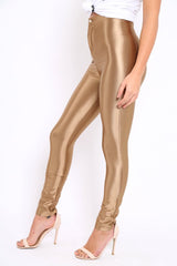 Bronze High Waisted Disco Pants - Deena-Trousers