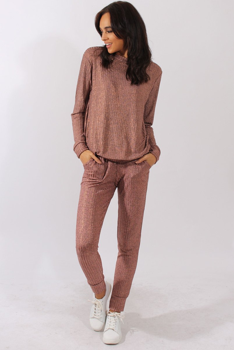 Bronze Metallic Tracksuit - Stellah-Tracksuits