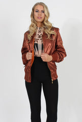 Bronze Satin Bomber Jacket - Neve-Jackets