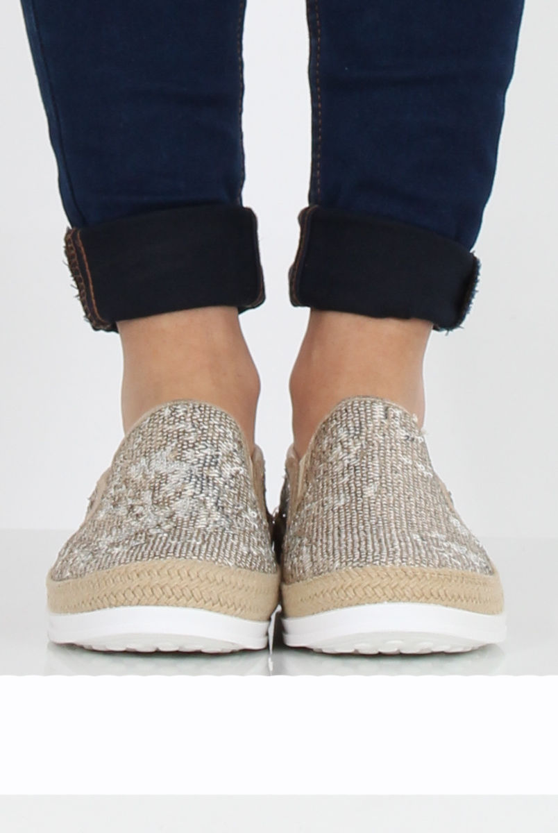 Bronze Sparkle Rope Detail Pumps - Yinka-Shoes
