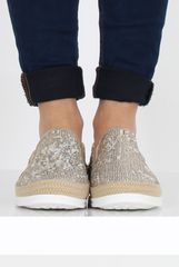 Bronze Sparkle Rope Detail Pumps - Yinka-Shoes