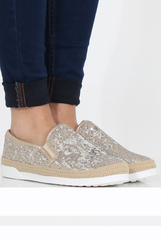 Bronze Sparkle Rope Detail Pumps - Yinka-Shoes