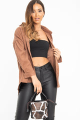 Brown Animal Print Drawstring Bucket Bag - Elissa-Bags