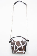 Brown Animal Print Drawstring Bucket Bag - Elissa-Bags
