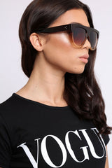 Brown Fade Square Oversized Sunglasses- Macy-Sunglasses