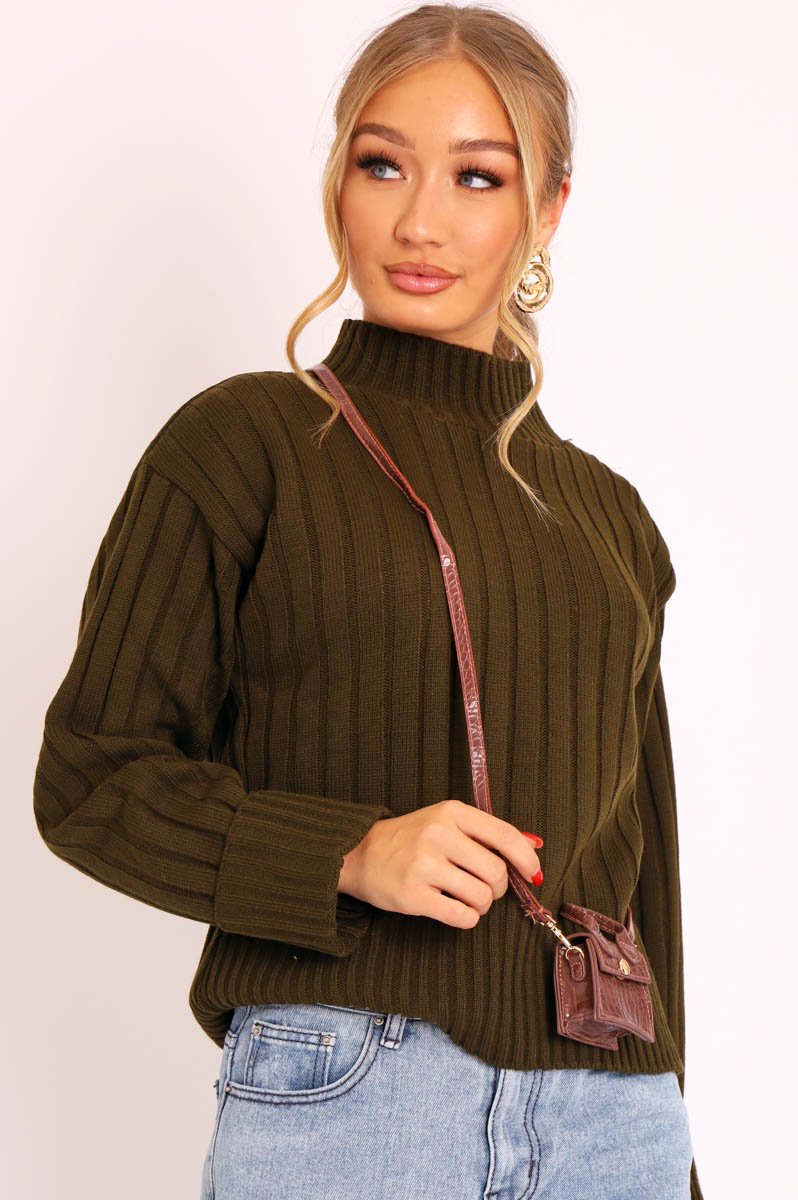 Brown Faux Leather Micro Mini Bag - Cailee-Bags