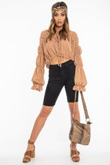 Brown Faux Leather Snake Print Handbag - Zenia-Bags