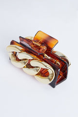 Brown Gold Chain Link Hair Clip - Tailynn-Clips