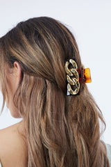 Brown Gold Chain Link Hair Clip - Tailynn-Clips