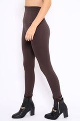Brown High Waisted Shape Leggings - Binky-Trousers