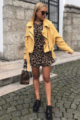 Brown Leopard Layered Playsuit - Calissa-Playsuits