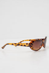 Brown Leopard Oval Frame Sunglasses - Venecia-Sunglasses