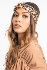 Brown Leopard Print Head Scarf - Aivah-Hair