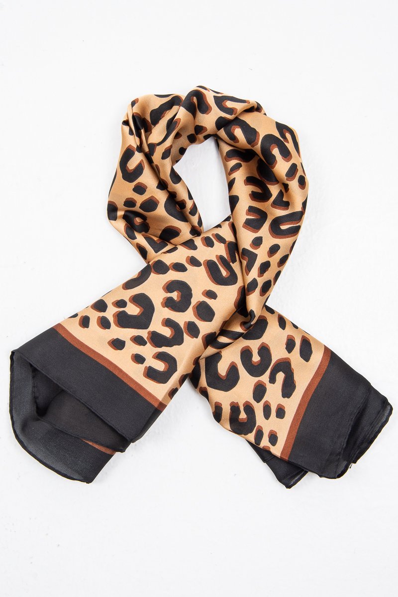Brown Leopard Print Head Scarf - Aivah-Hair