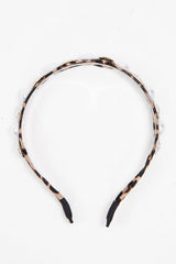 Brown Leopard Print Pearl Embellished Hairband - Joline-Hair