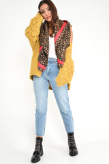 Brown Leopard Red Trim Large Scarf - Sharina-Accessories