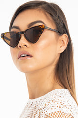 Brown Leopard Triangle Slim Cat Eye Sunglasses - Zeina-Sunglasses