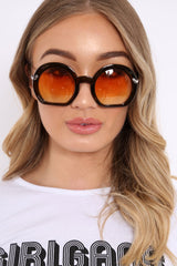 Brown Oval Oversized Thick Frame Sunglasses - Leya-Sunglasses