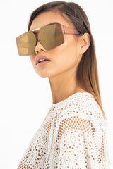 Brown Oversized Square Frame Sunglasses - Valeri-Sunglasses