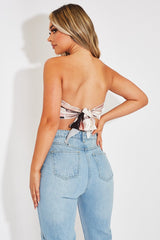 Brown Paisley Printed Bandana Scarf Top - Maesie-Crop Tops