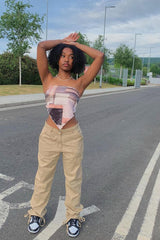 Brown Paisley Printed Bandana Scarf Top - Maesie-Crop Tops