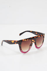 Brown Purple Leopard Square Oversized Sunglasses -Kajsa-Sunglasses