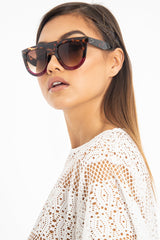 Brown Purple Leopard Square Oversized Sunglasses -Kajsa-Sunglasses