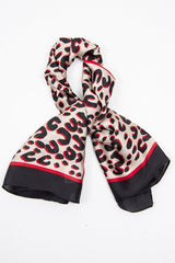 Brown Red Leopard Print Chiffon Scarf - Aaleigha-Hair