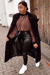 Brown Repeat Print Crop Jumper - Ryhanna-Crop Jumper