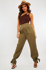 Brown Ribbed Double Strap One Shoulder Bodysuit - Lavia-Bodysuits