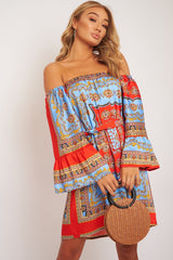 Brown Straw Ring Handle Circle Bag - Vestie-Bags