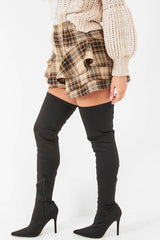 Brown Tartan Frill Hem Skort - Maren-Skorts