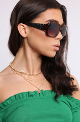Brown Thick Frame Square Sunglasses - Lilu-Sunglasses