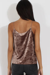 Brown Velvet Cami Top - Misty-Tops