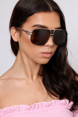 Brown and Copper Aviator Style Sunglasses - Rettie-Sunglasses