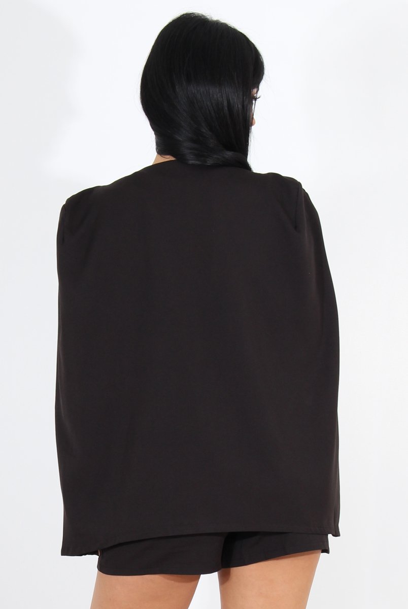 Brylie Black Cape Two Piece-Co-ords