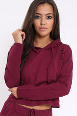 Burgundy Ripped Loungewear Set - Natalia-Loungewear